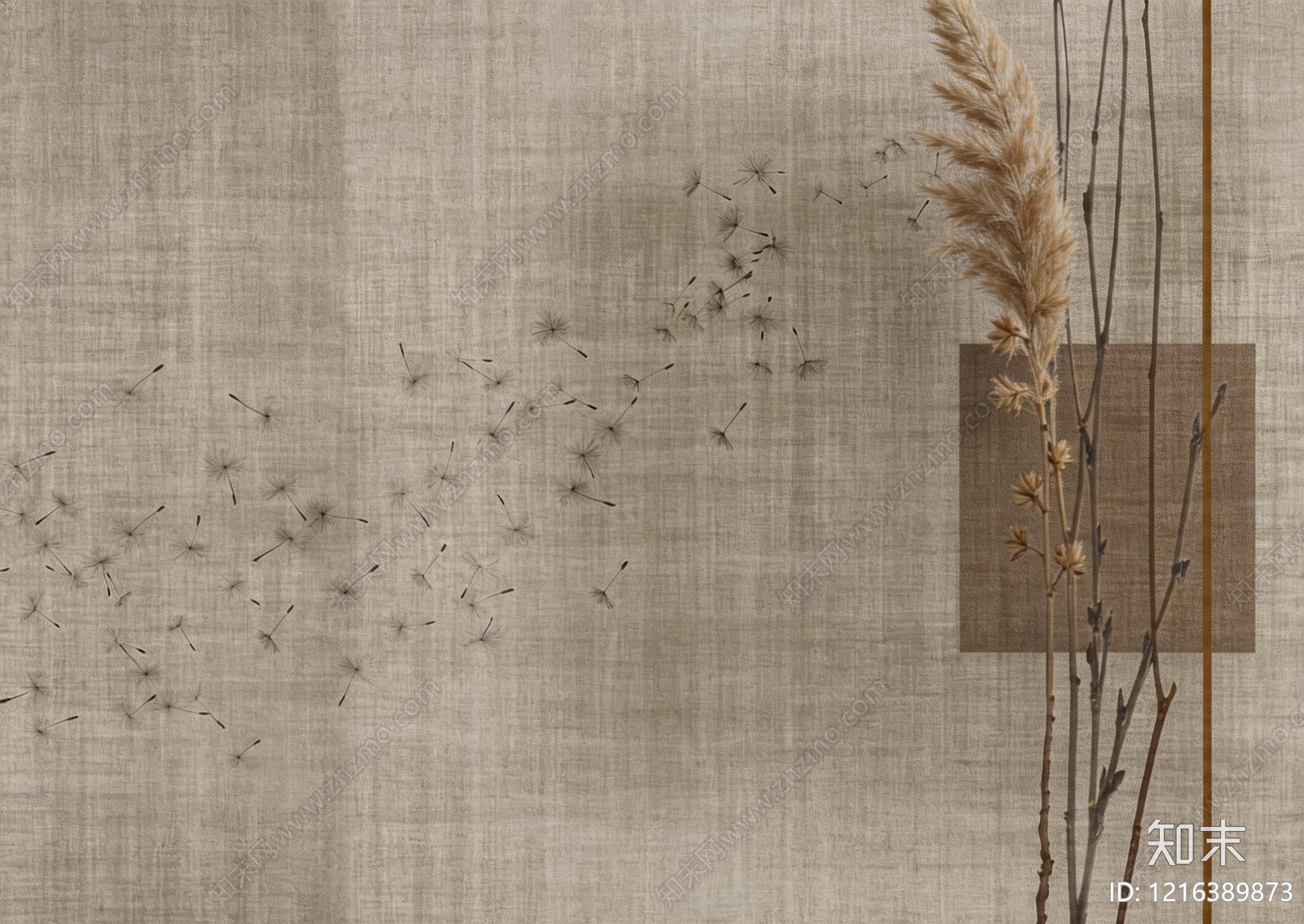 禅意壁画贴图下载【ID:1216389873】