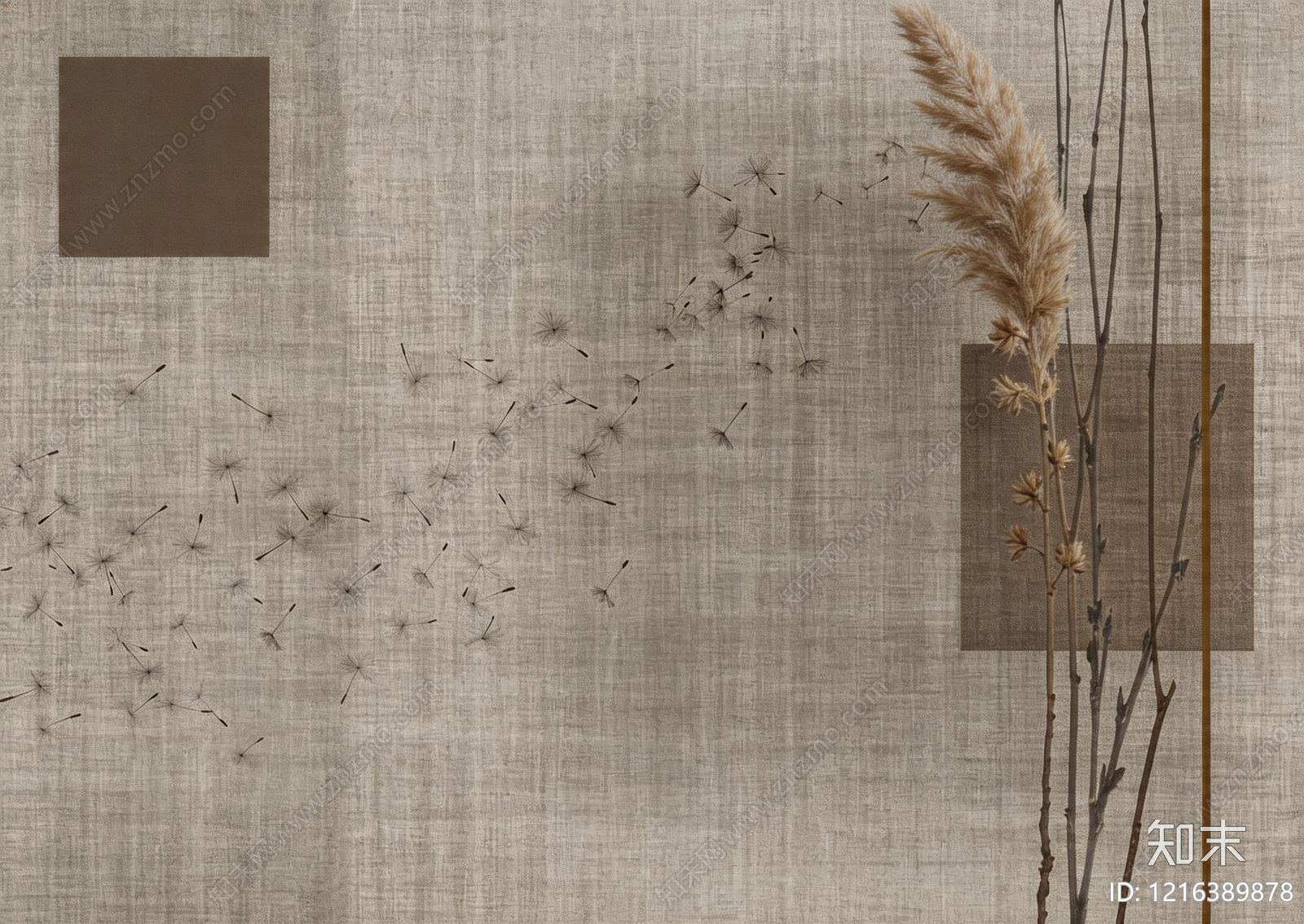 禅意植物壁纸贴图下载【ID:1216389878】