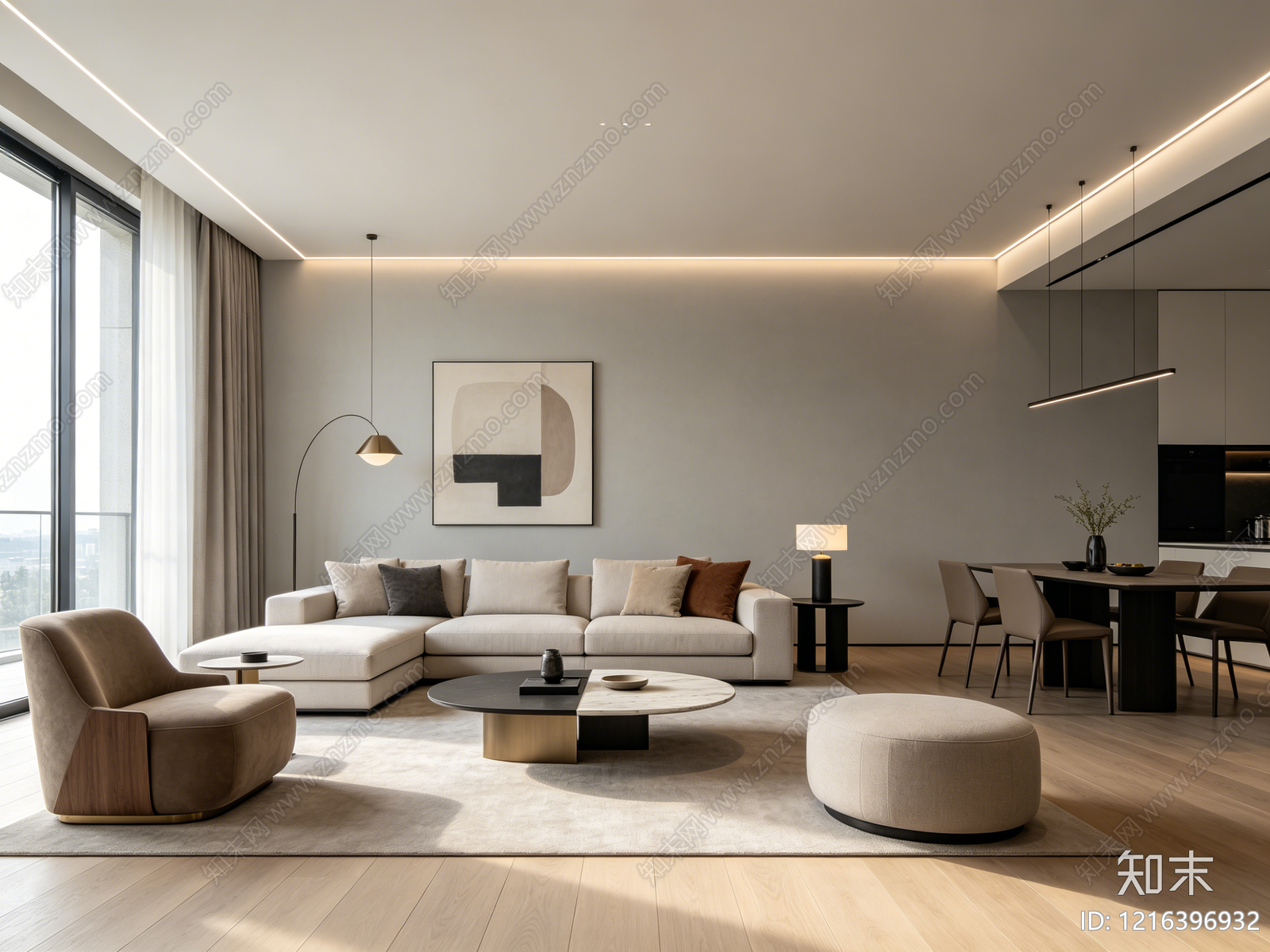 现代客厅贴图下载【ID:1216396932】
