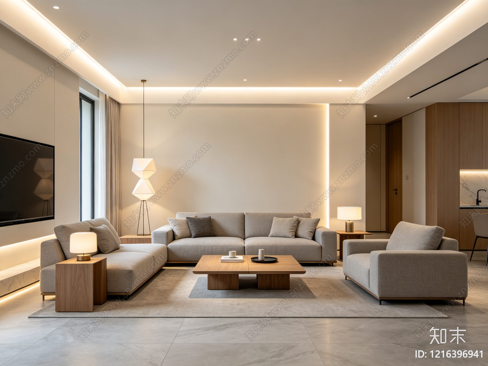 现代客厅贴图下载【ID:1216396941】