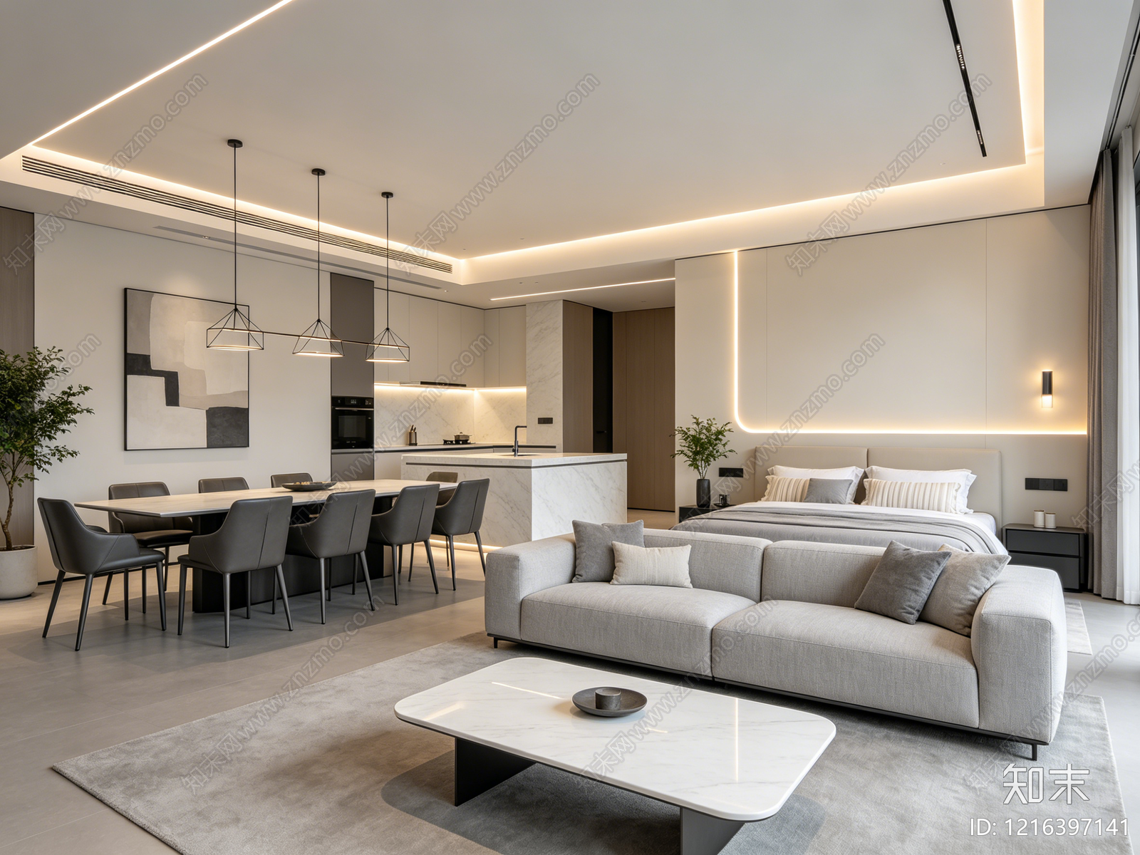 现代客厅贴图下载【ID:1216397141】