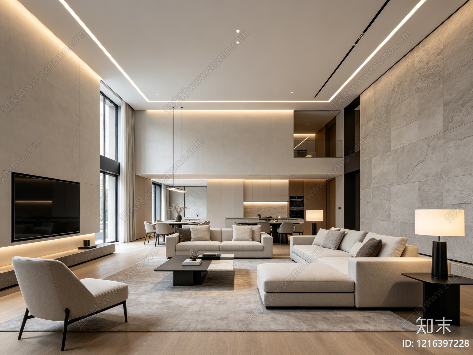 现代客厅贴图下载【ID:1216397228】