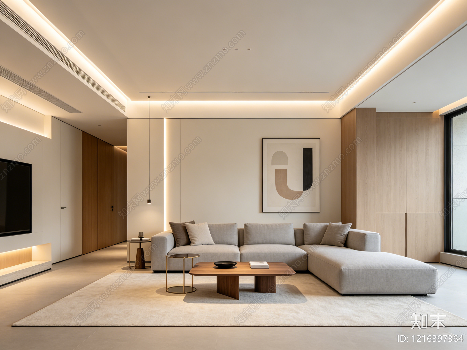 现代客厅贴图下载【ID:1216397364】