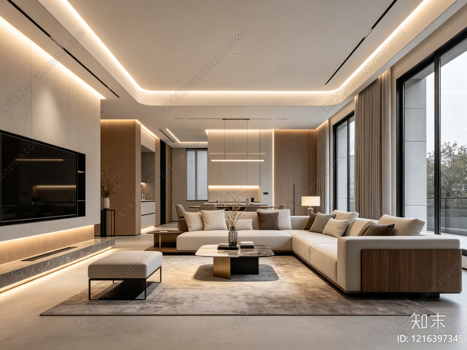 现代客厅贴图下载【ID:1216397345】