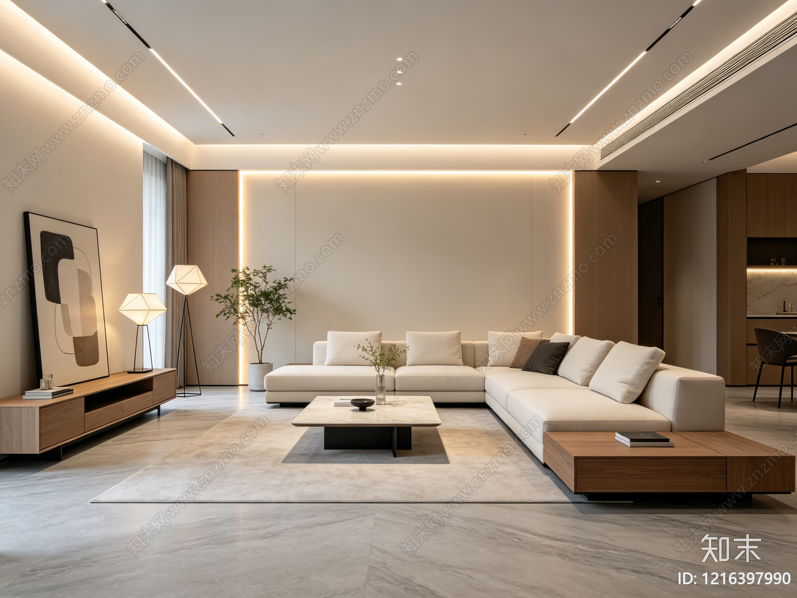 现代客厅贴图下载【ID:1216397990】