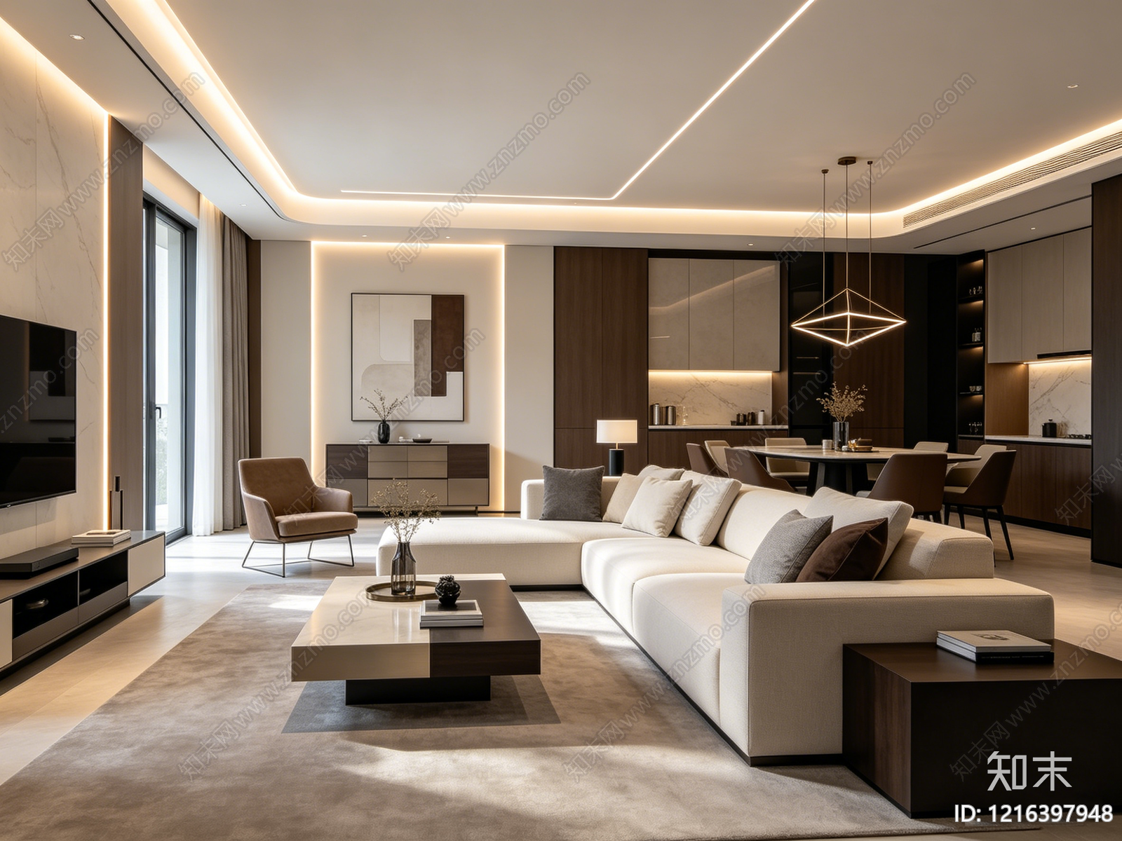 现代客厅贴图下载【ID:1216397948】