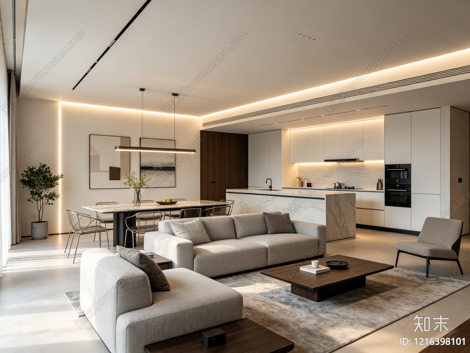 现代客厅贴图下载【ID:1216398101】