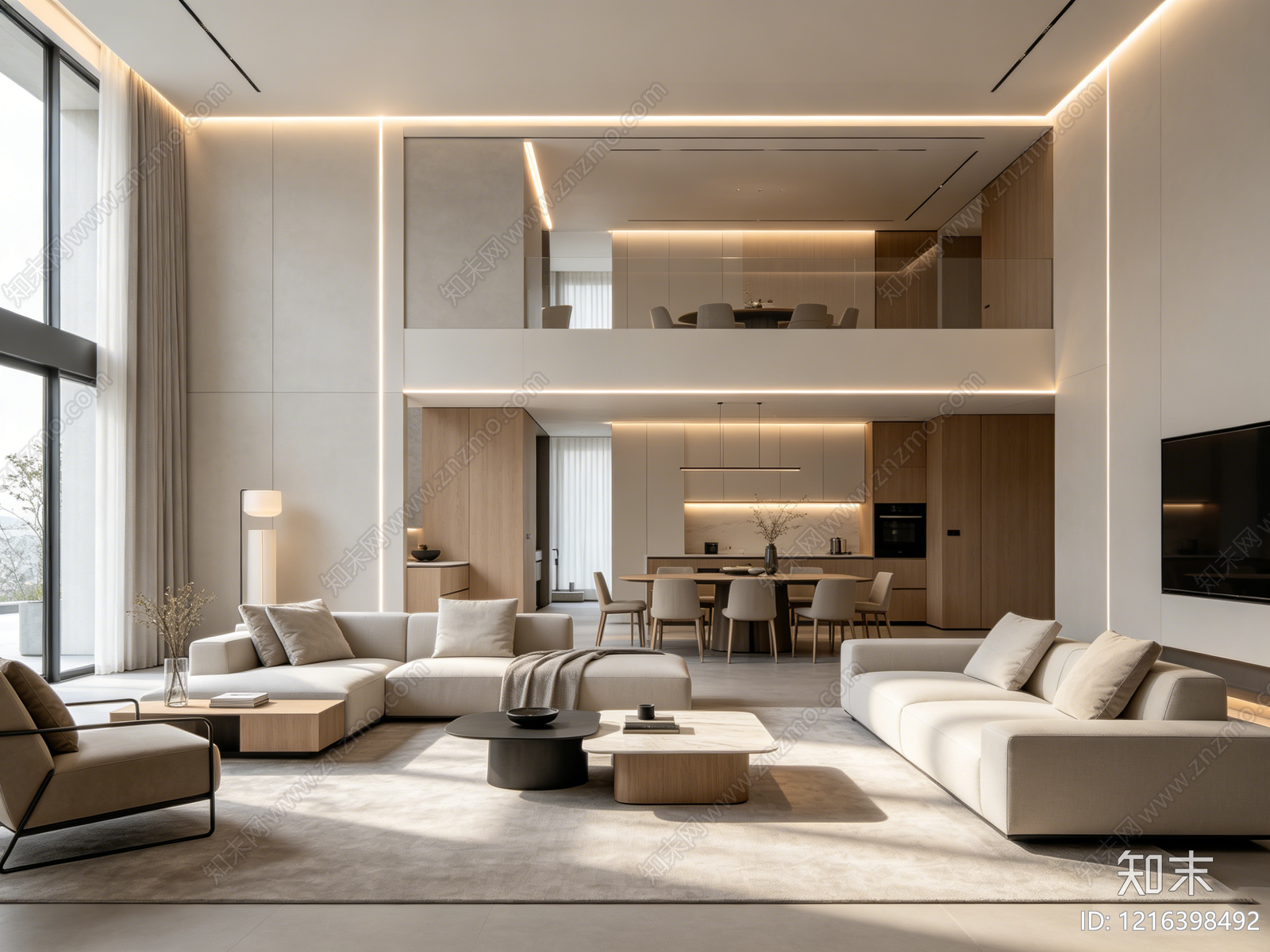 现代客厅贴图下载【ID:1216398492】