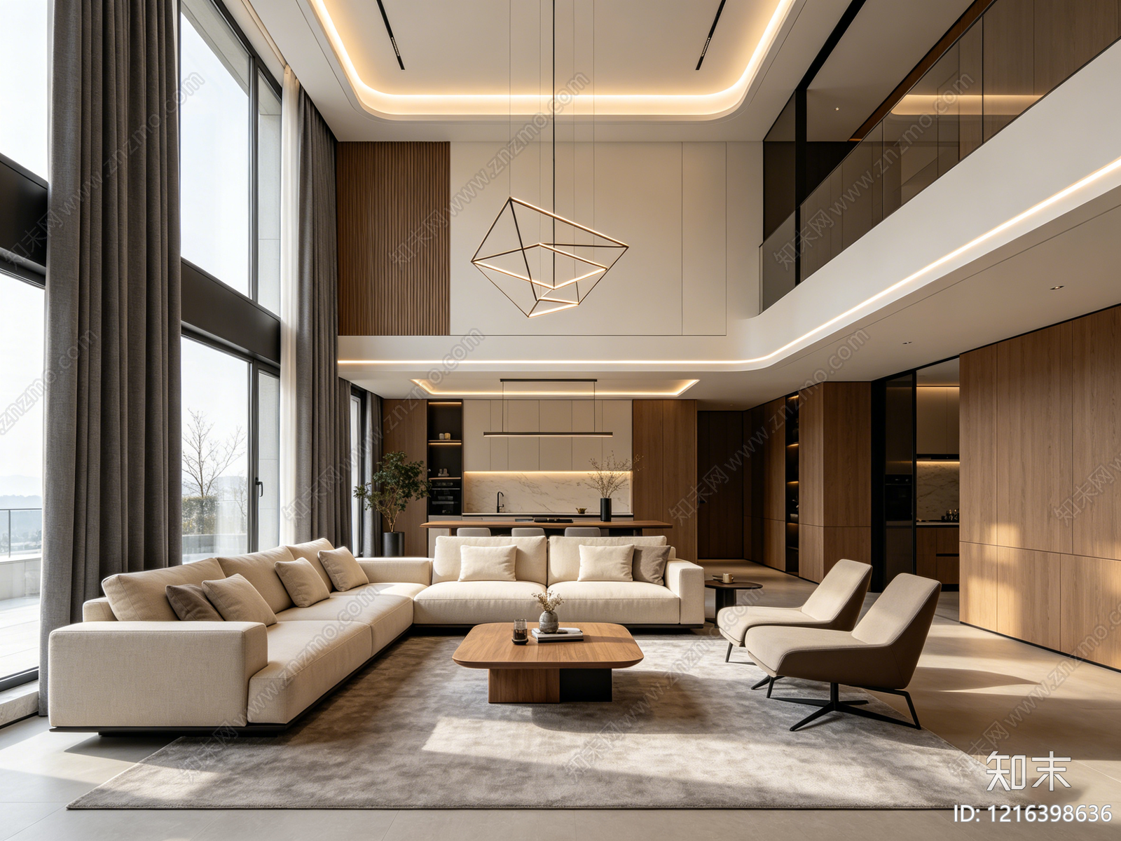 现代客厅贴图下载【ID:1216398636】