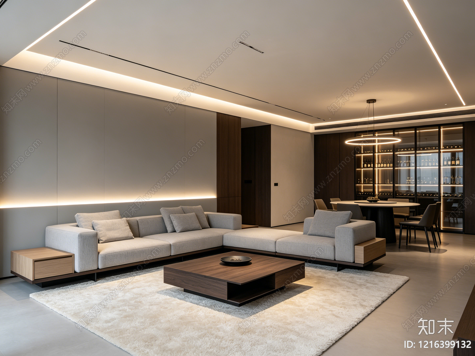 现代客厅贴图下载【ID:1216399132】