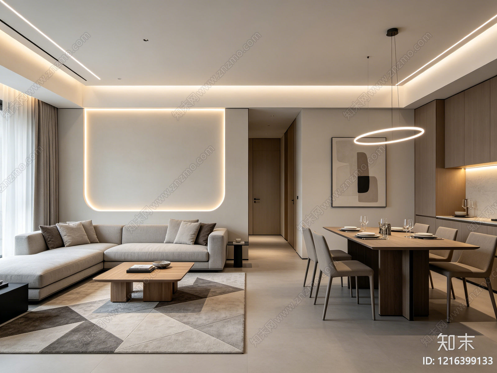 现代客厅贴图下载【ID:1216399133】