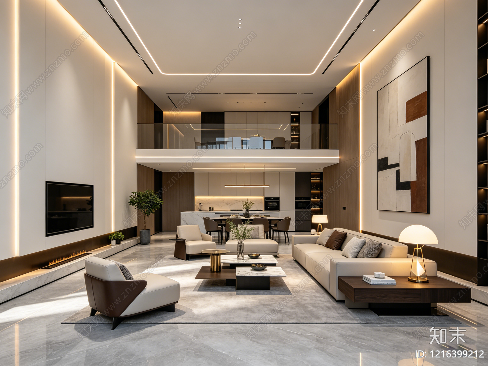 现代客厅贴图下载【ID:1216399212】