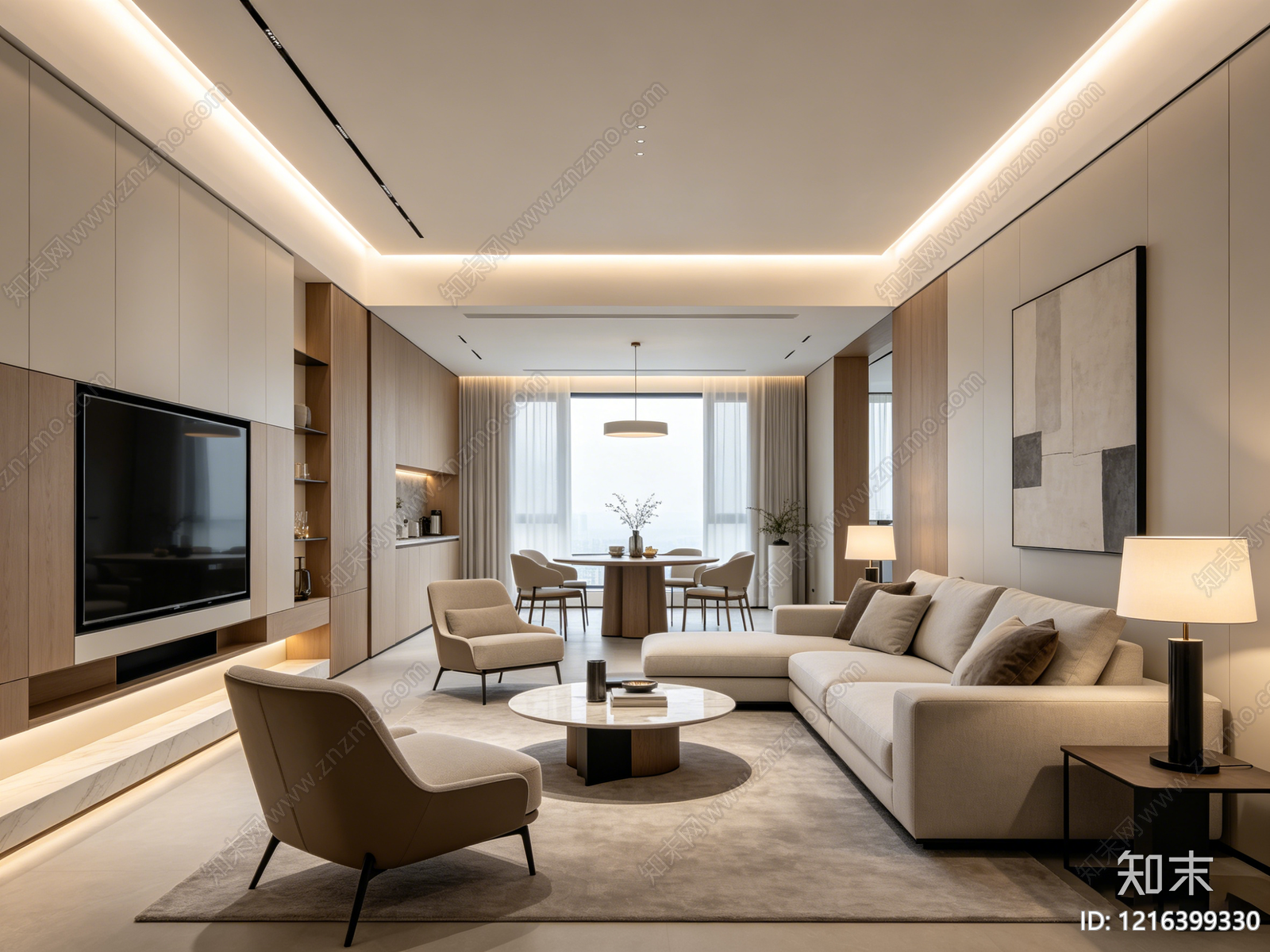 现代客厅贴图下载【ID:1216399330】