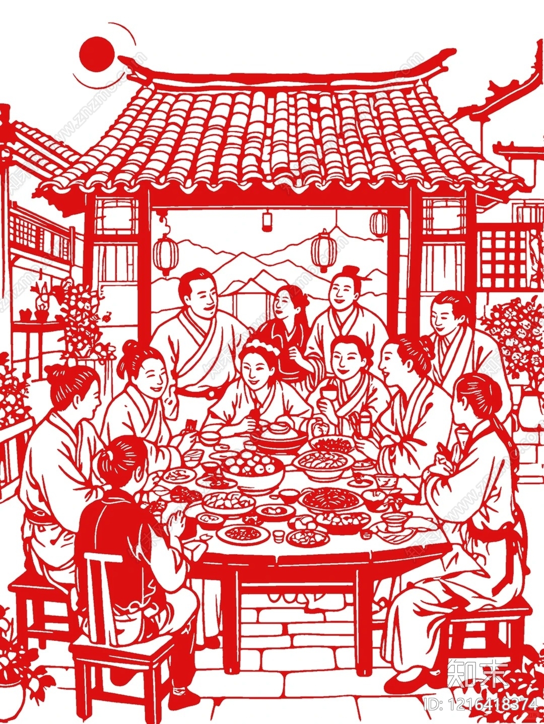 人物剪影贴图下载【ID:1216418374】