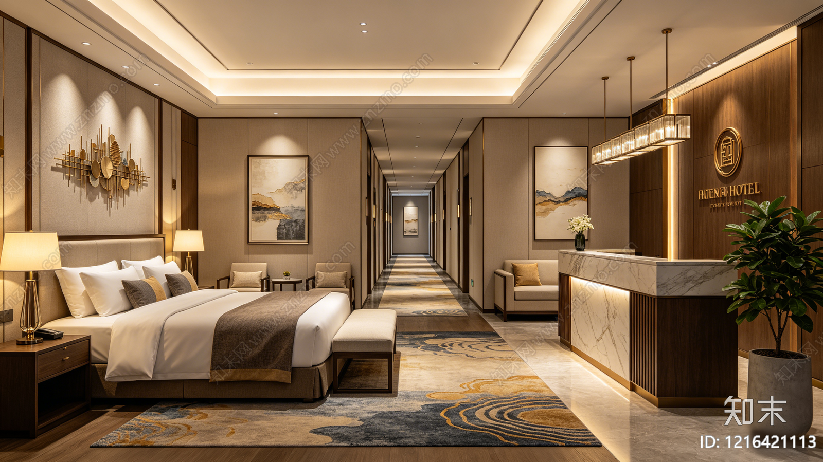 现代酒店贴图下载【ID:1216421113】