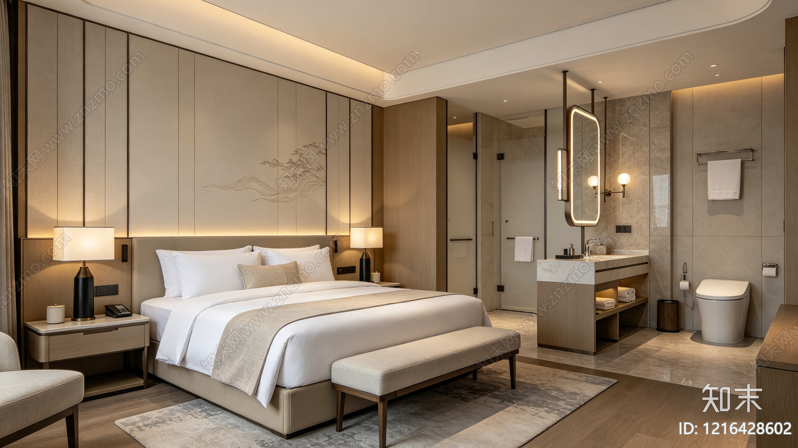 现代卧室贴图下载【ID:1216428602】