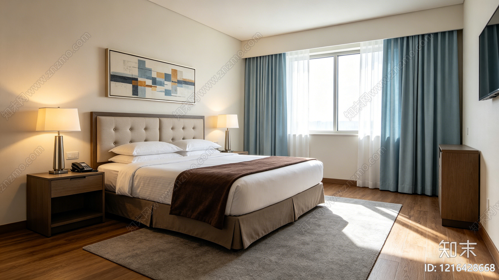 现代卧室贴图下载【ID:1216428668】