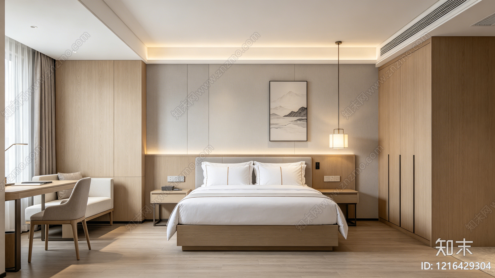 现代卧室贴图下载【ID:1216429304】