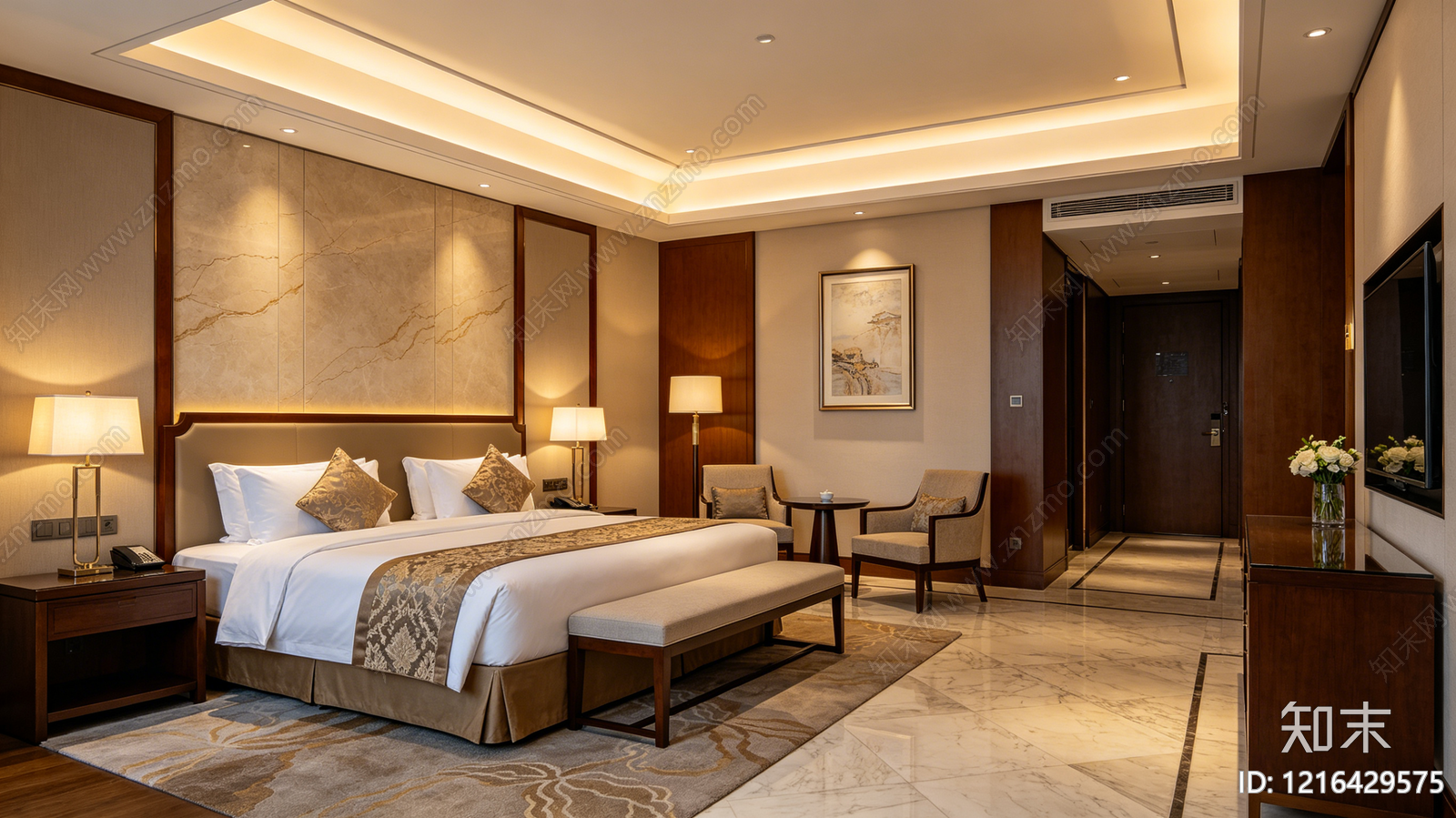 现代卧室贴图下载【ID:1216429575】
