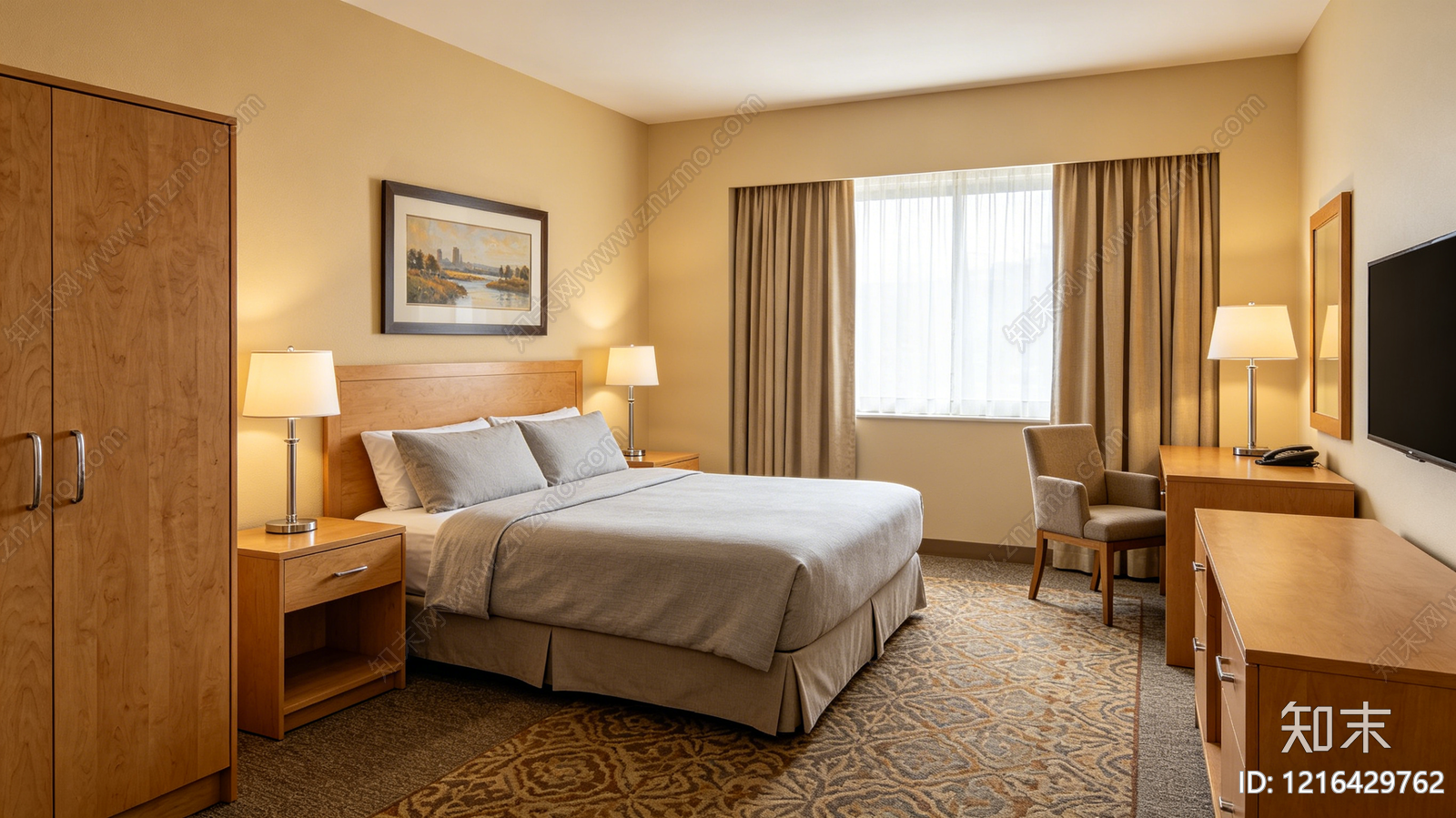 现代卧室贴图下载【ID:1216429762】