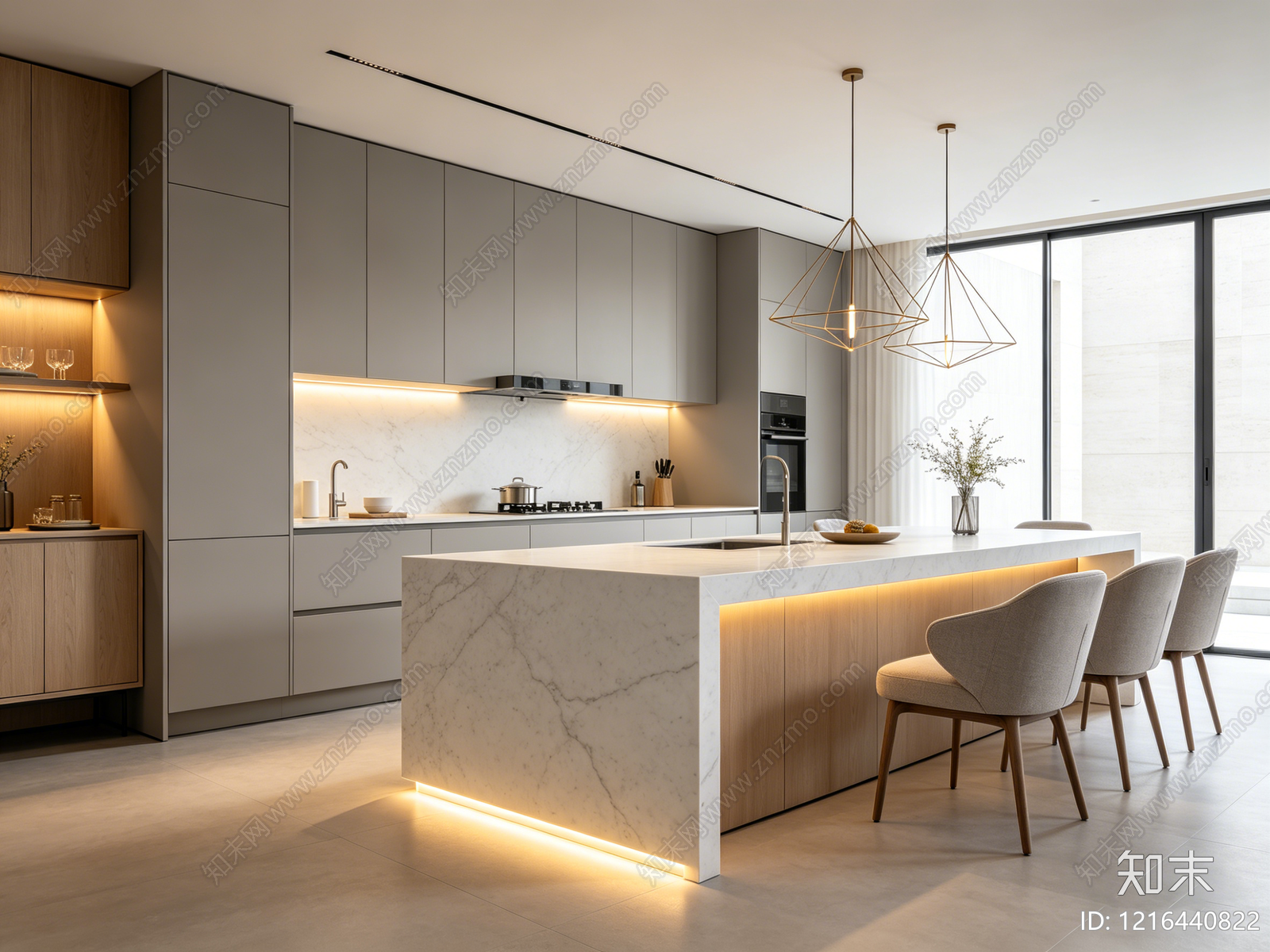 现代厨房贴图下载【ID:1216440822】