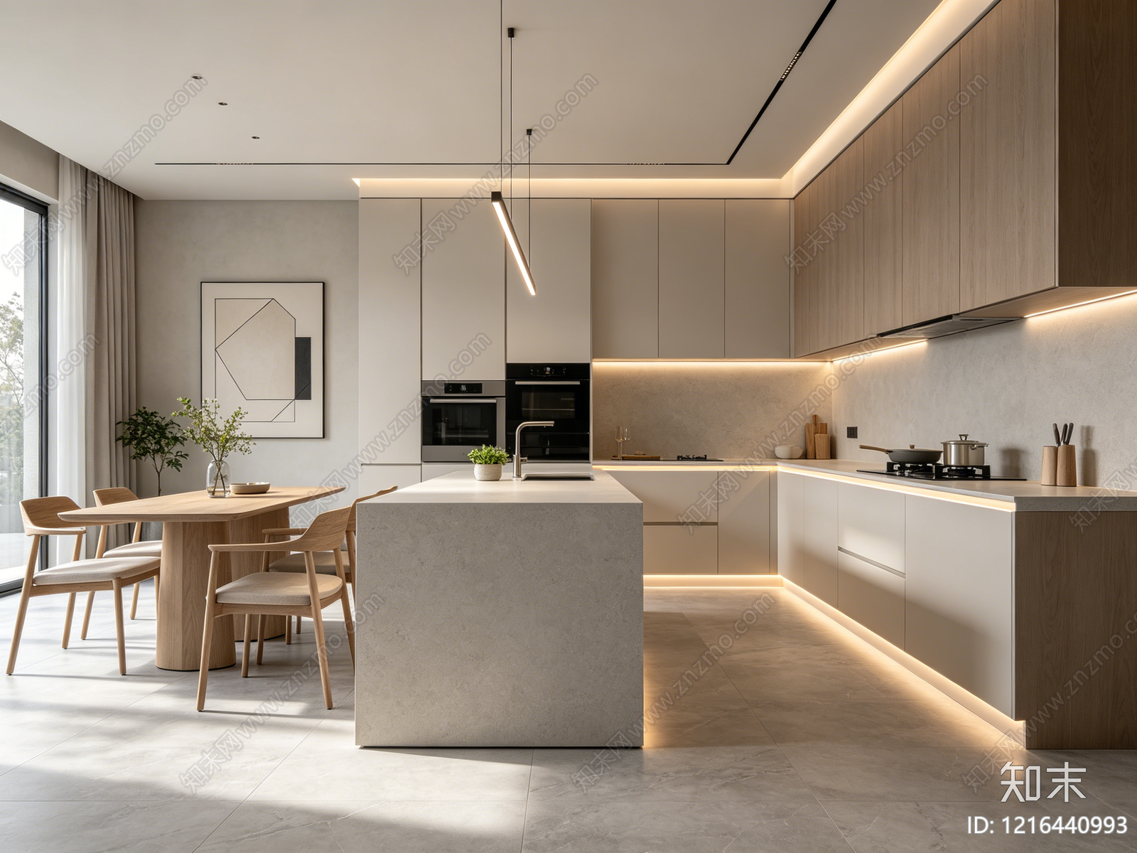 现代厨房贴图下载【ID:1216440993】
