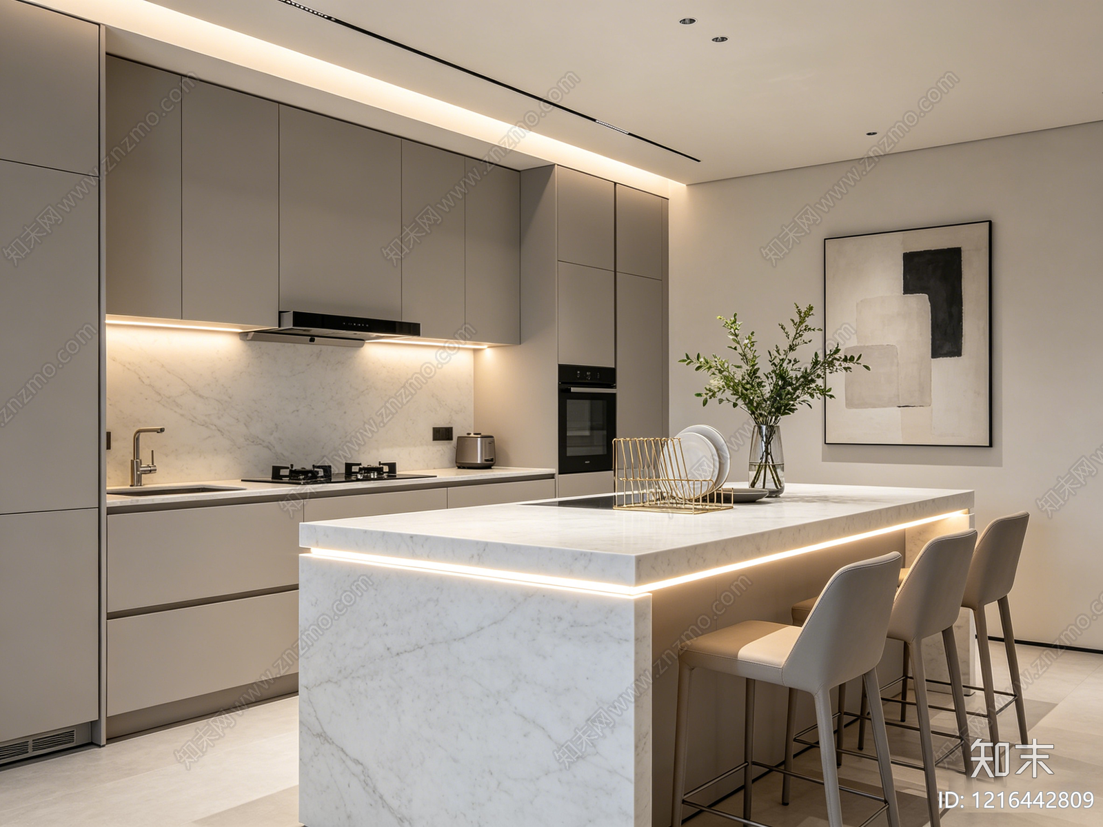 现代厨房贴图下载【ID:1216442809】
