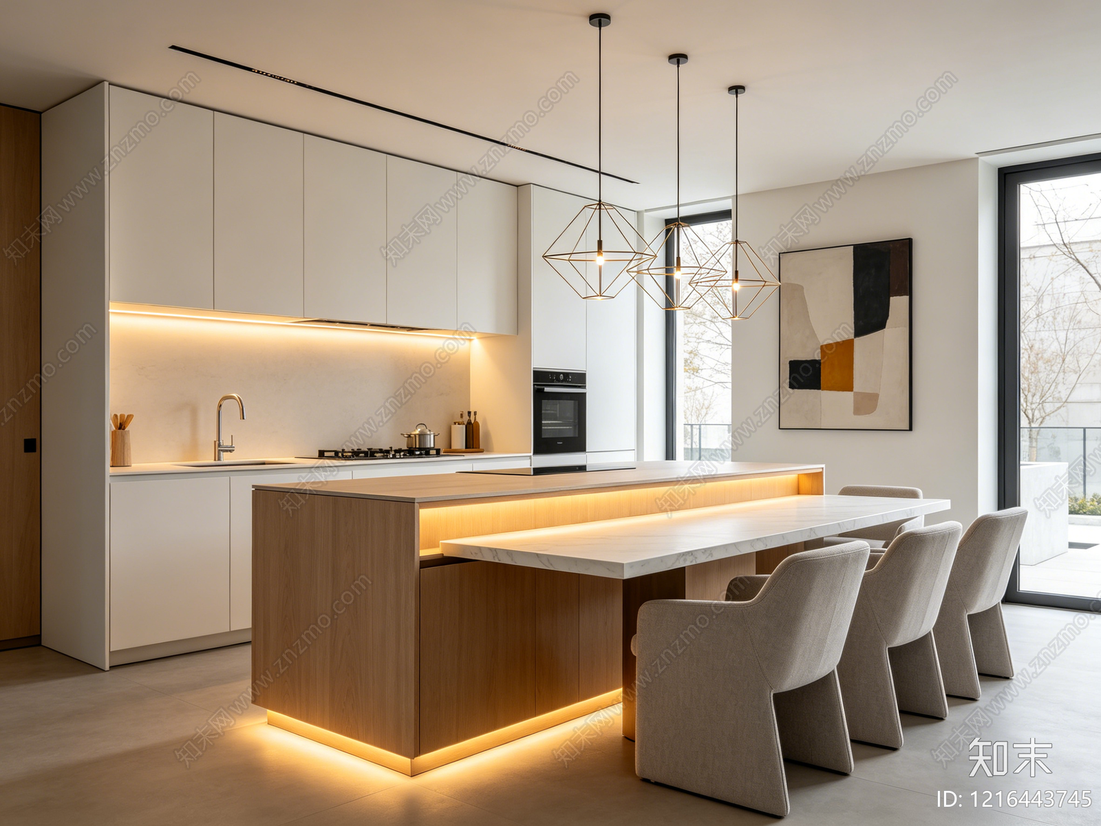 现代厨房贴图下载【ID:1216443745】