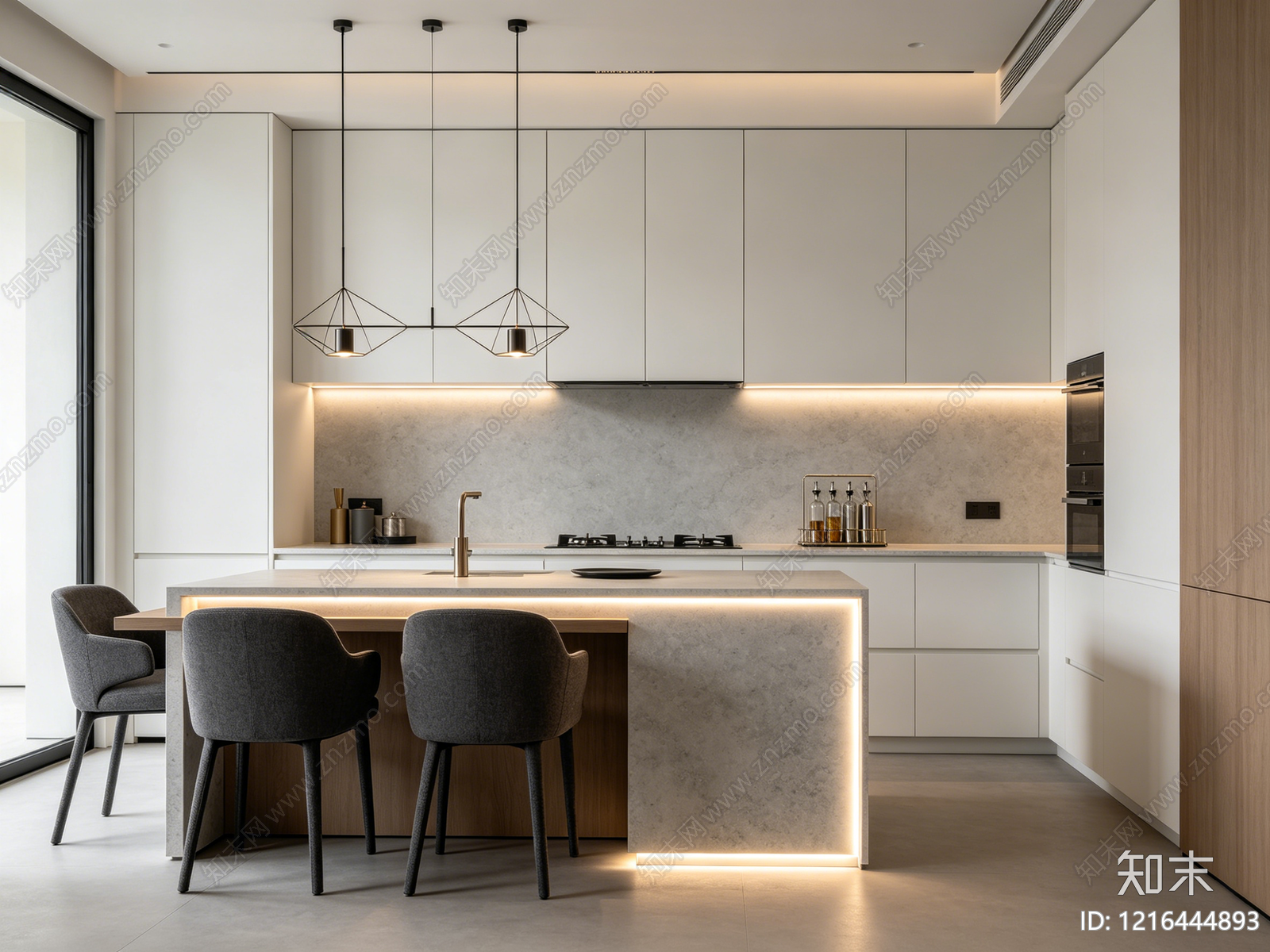 现代厨房贴图下载【ID:1216444893】