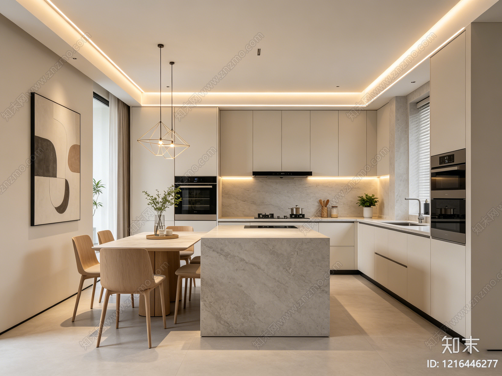 现代厨房贴图下载【ID:1216446277】