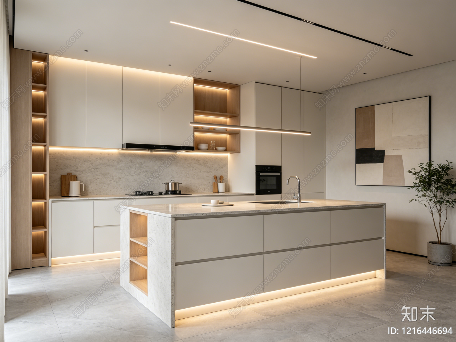 现代厨房贴图下载【ID:1216446694】