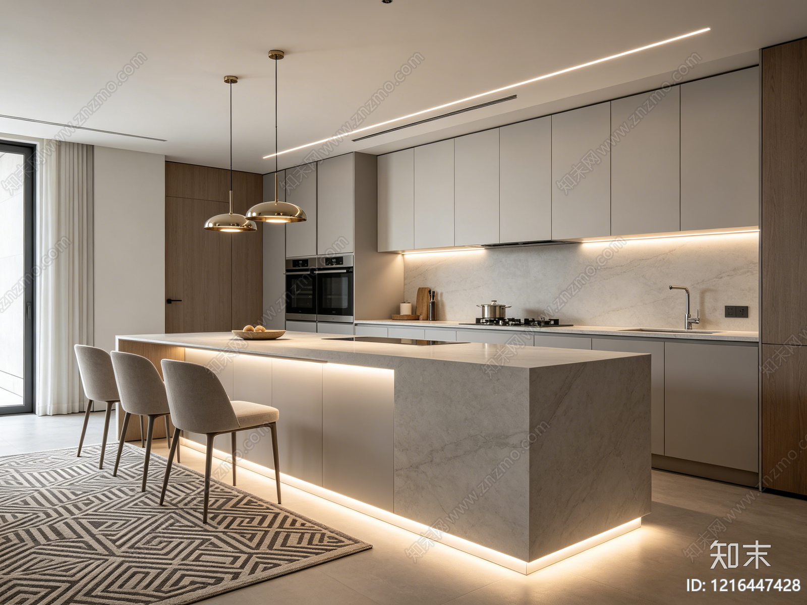 现代厨房贴图下载【ID:1216447428】