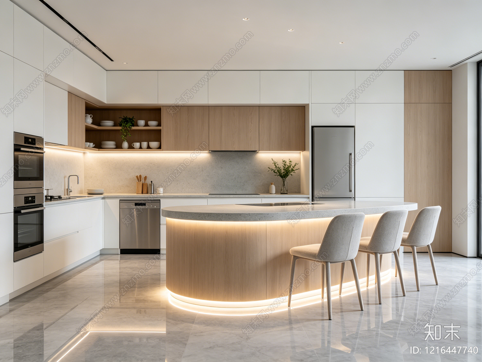 现代厨房贴图下载【ID:1216447740】