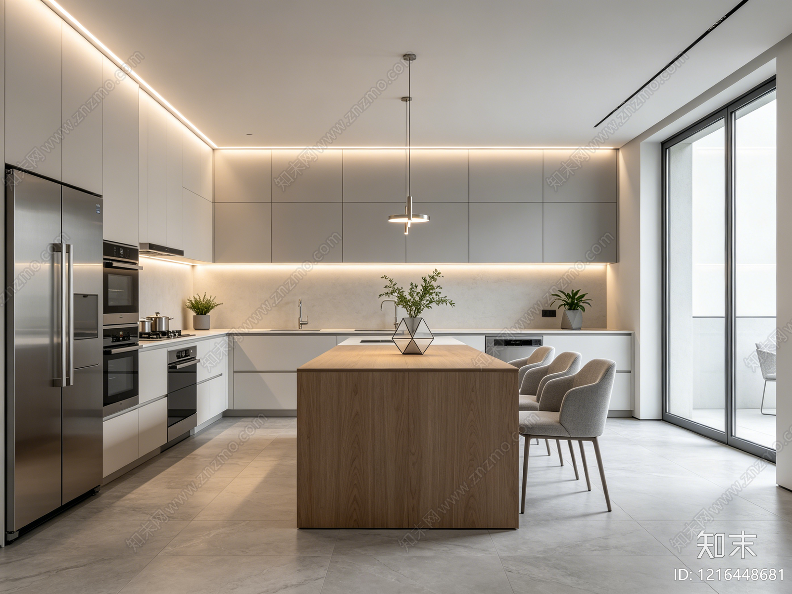 现代厨房贴图下载【ID:1216448681】