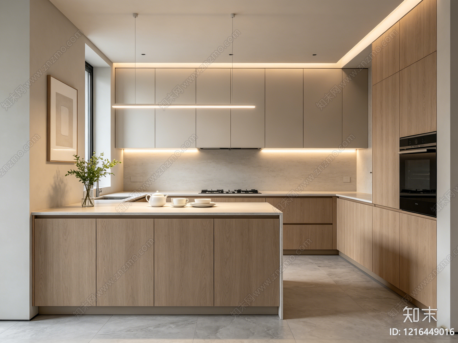 现代厨房贴图下载【ID:1216449016】