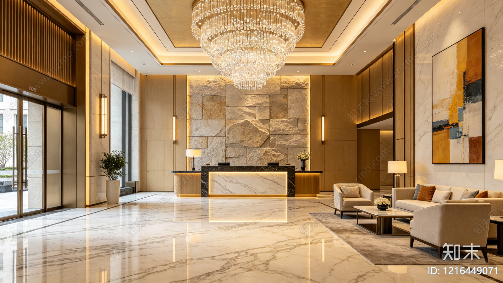 现代酒店贴图下载【ID:1216449071】
