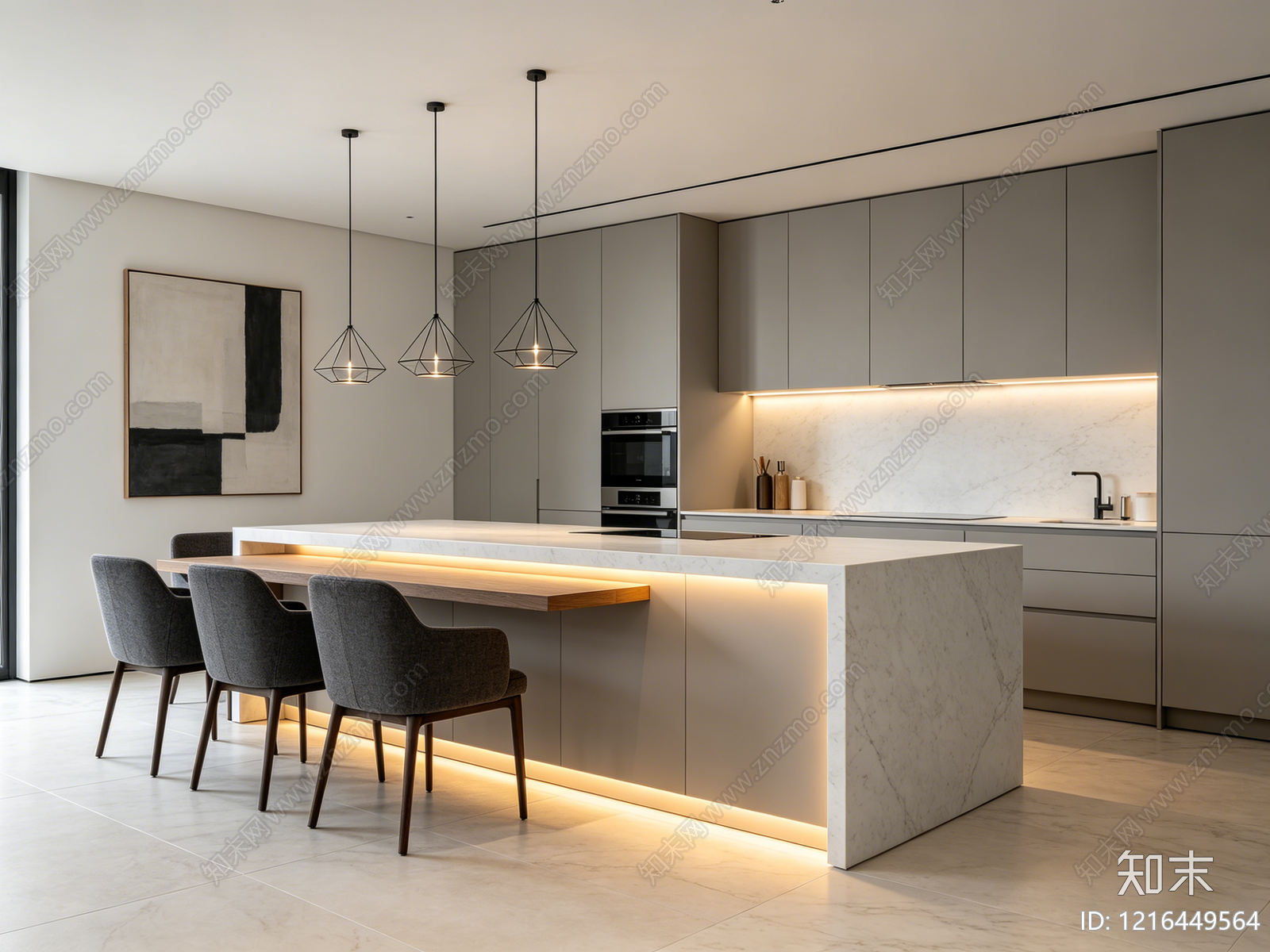 现代厨房贴图下载【ID:1216449564】