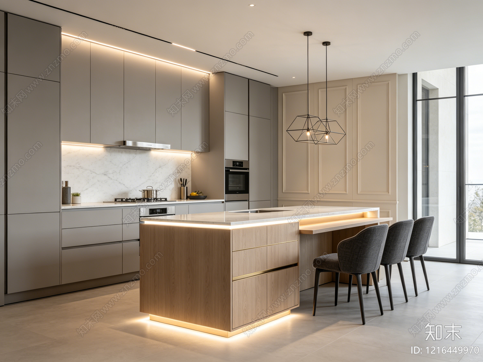 现代厨房贴图下载【ID:1216449970】