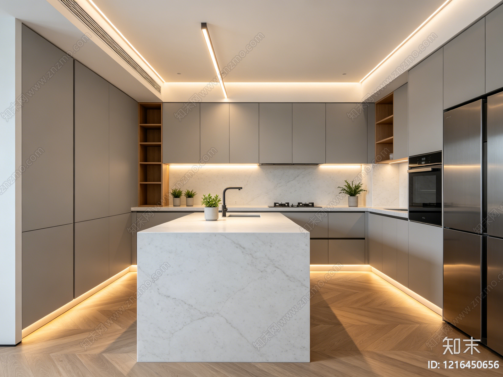 现代厨房贴图下载【ID:1216450656】
