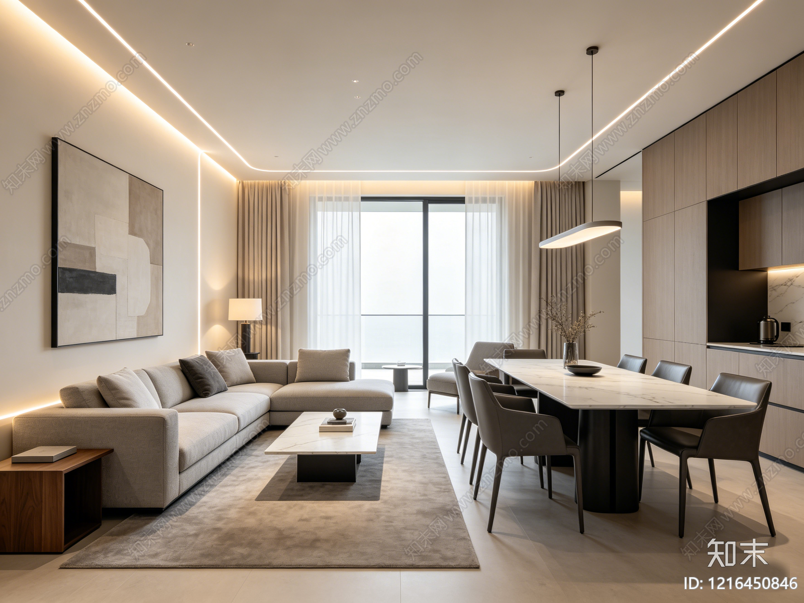 现代客厅贴图下载【ID:1216450846】