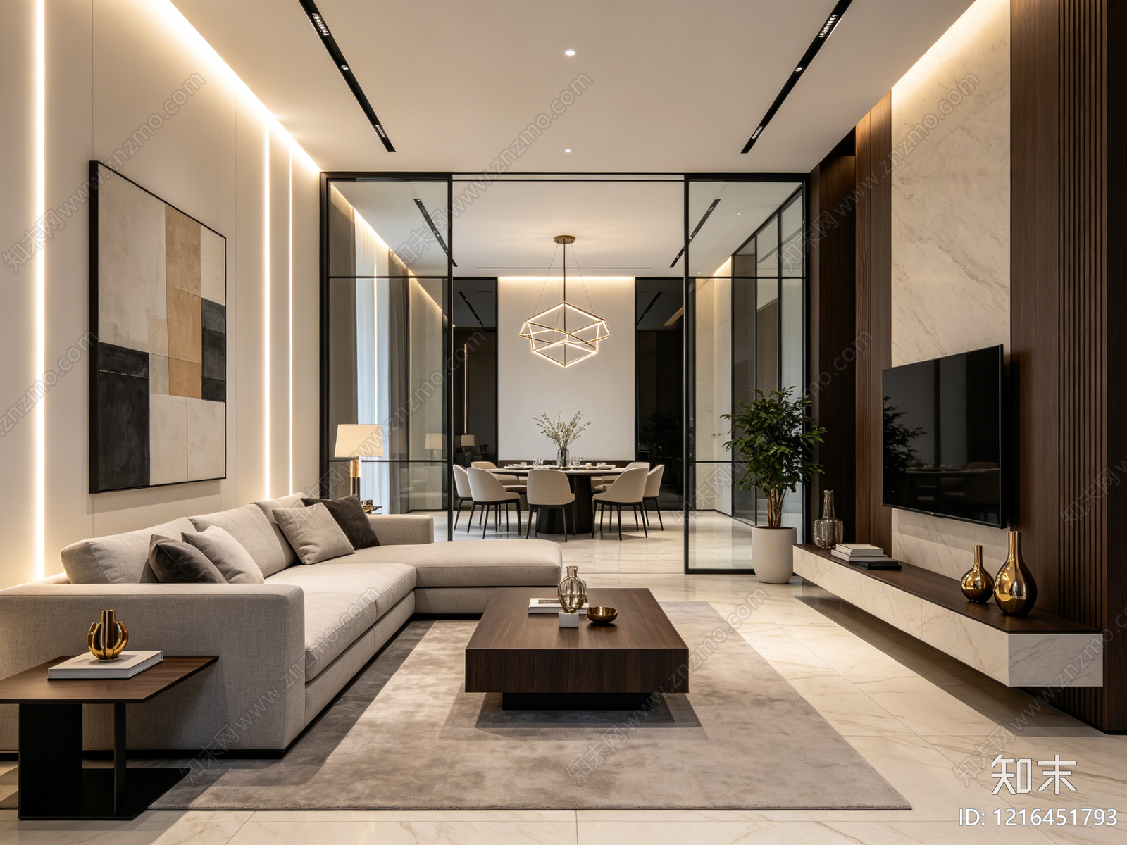 现代客厅贴图下载【ID:1216451793】