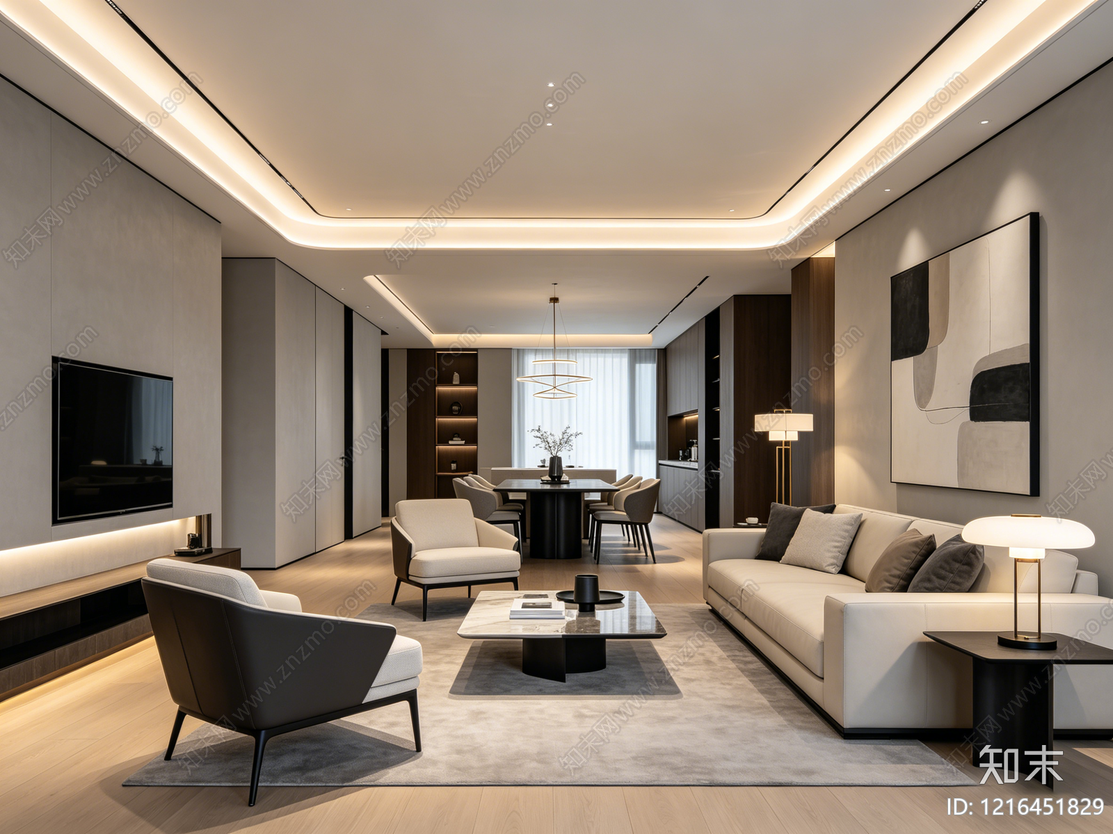 现代客厅贴图下载【ID:1216451829】