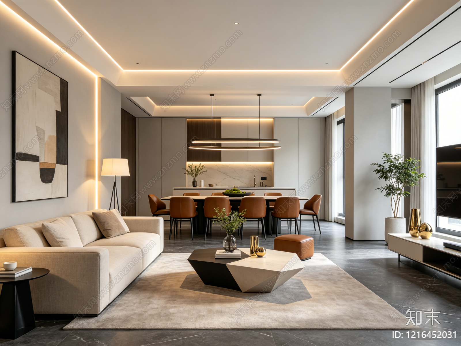 现代客厅贴图下载【ID:1216452031】