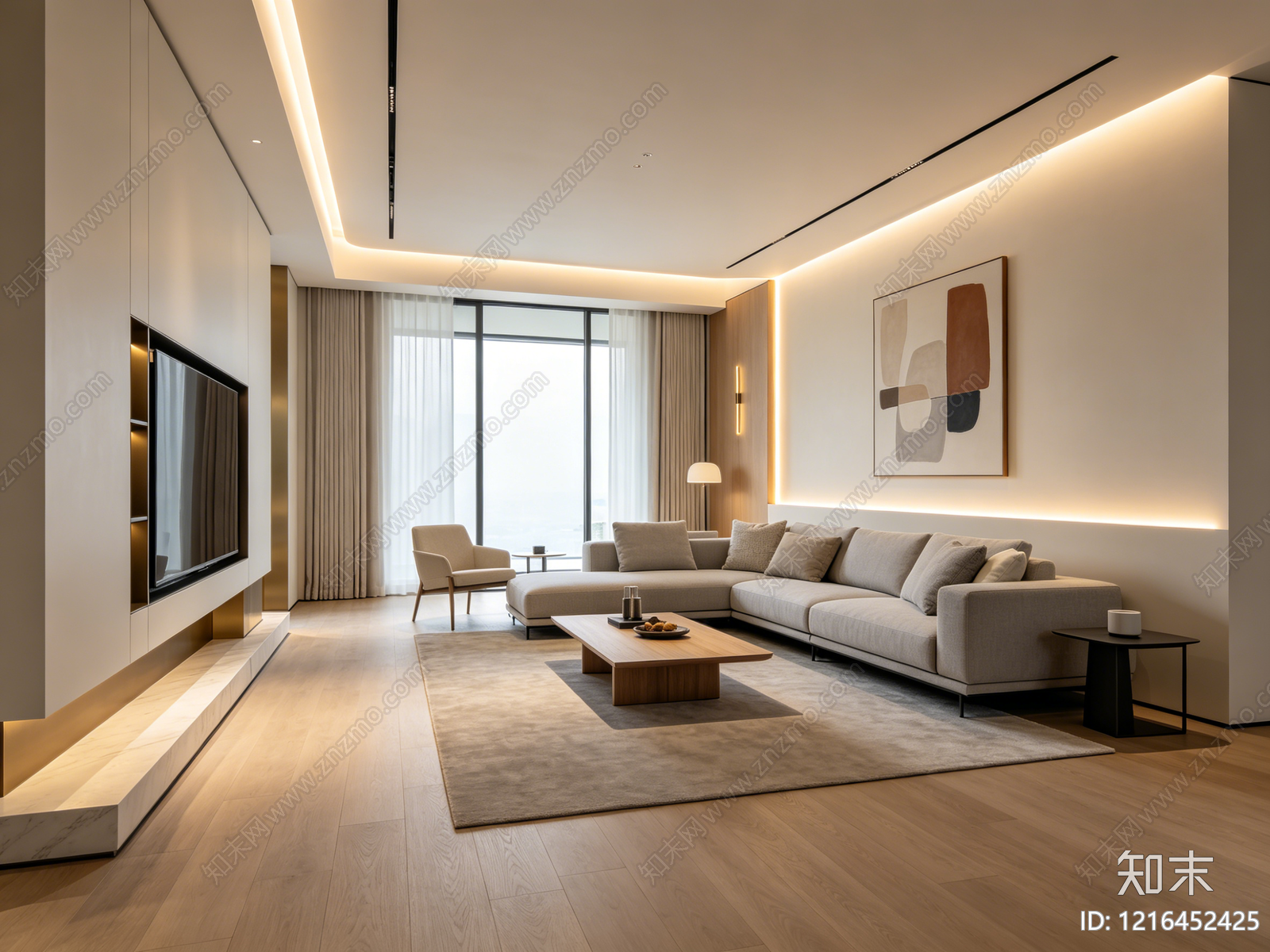 现代客厅贴图下载【ID:1216452425】