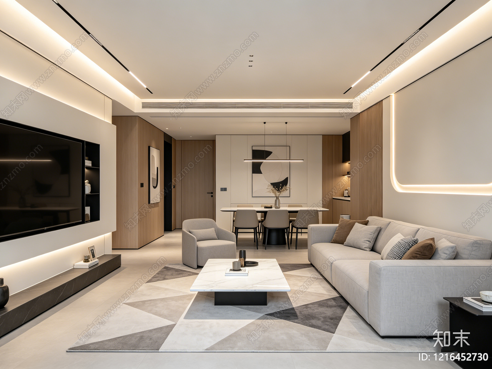 现代客厅贴图下载【ID:1216452730】