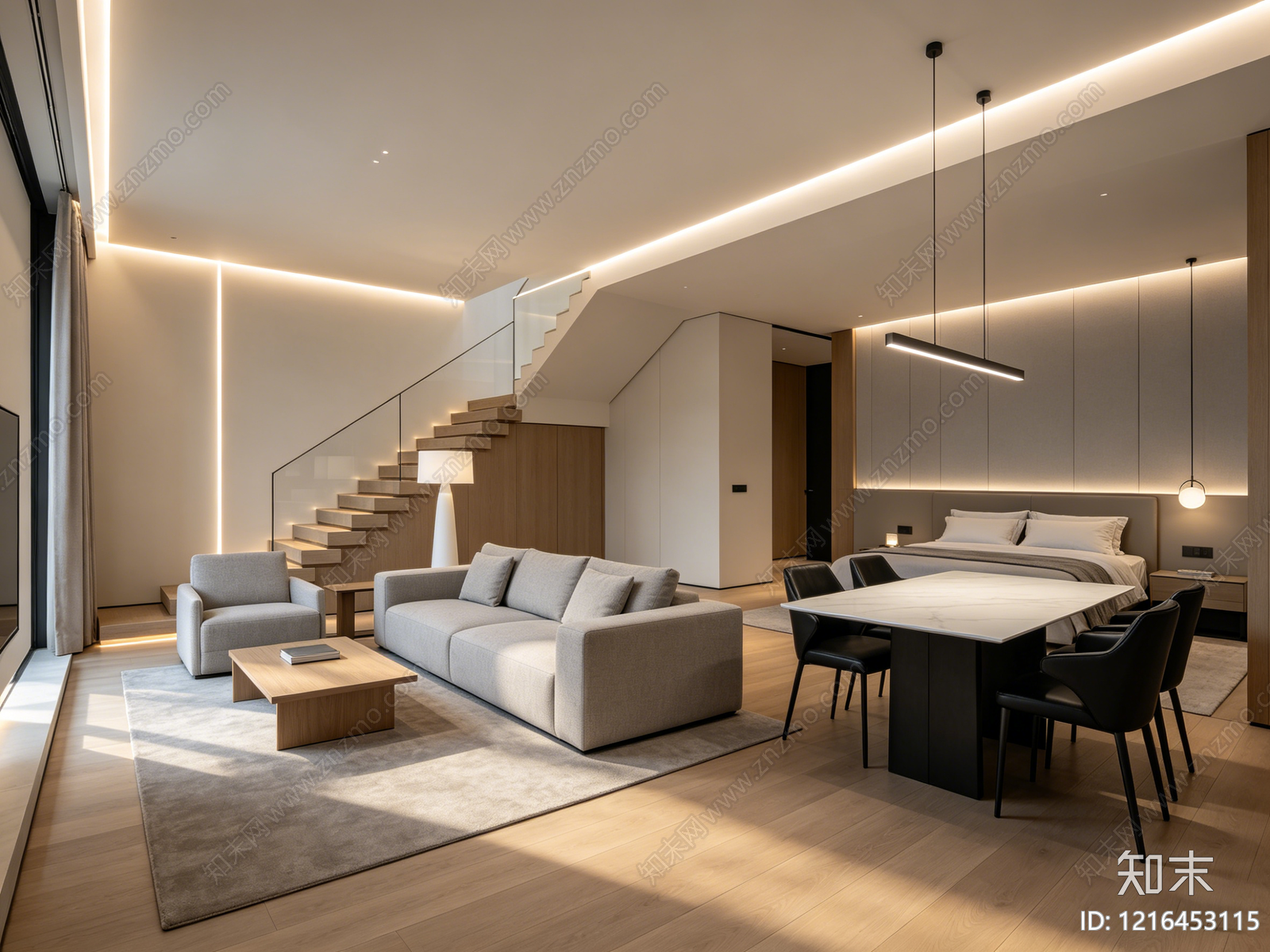 现代客厅贴图下载【ID:1216453115】