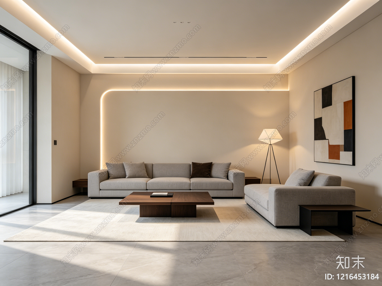 现代客厅贴图下载【ID:1216453184】