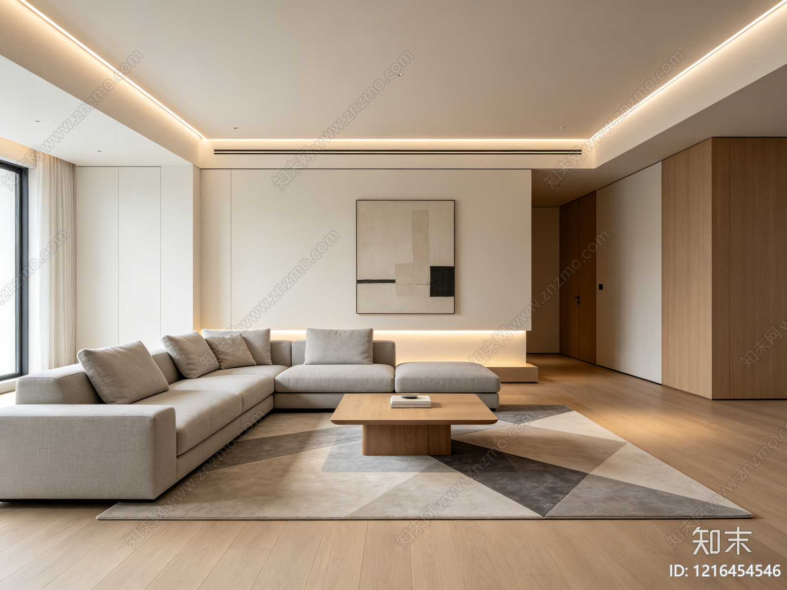 现代客厅贴图下载【ID:1216454546】