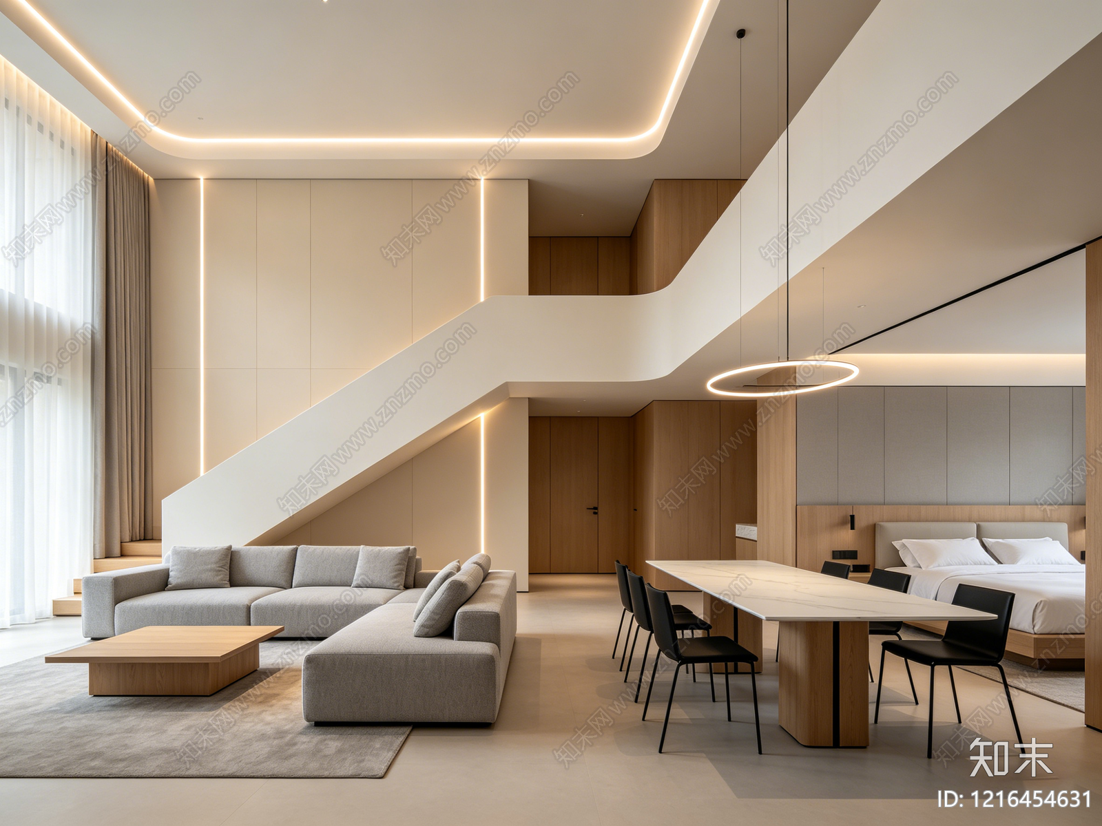 现代客厅贴图下载【ID:1216454631】