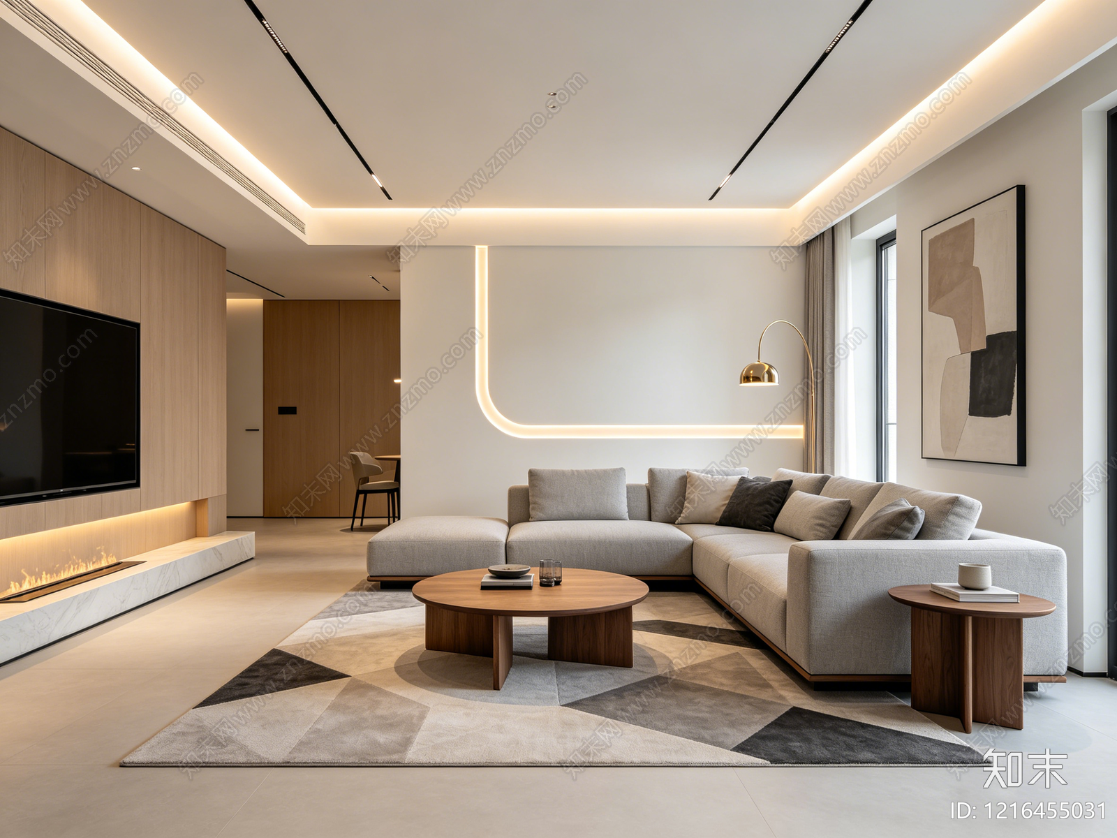 现代客厅贴图下载【ID:1216455031】